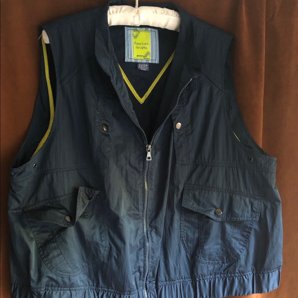 Avenue Navy Vest with Yellow Accent Trim
